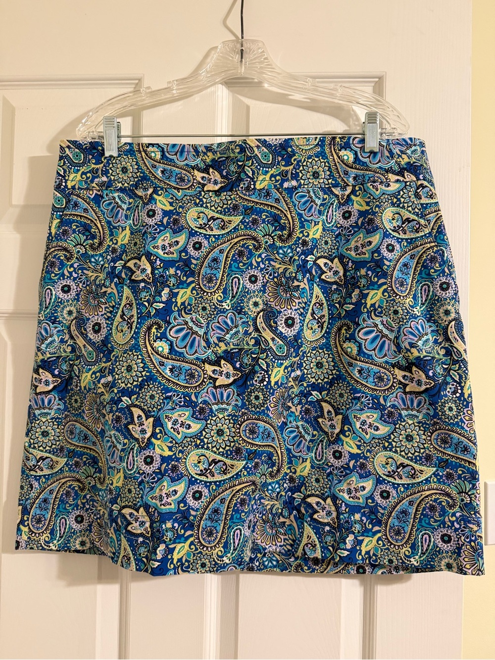 Talbots Blue Paisley Print Skirt size 16